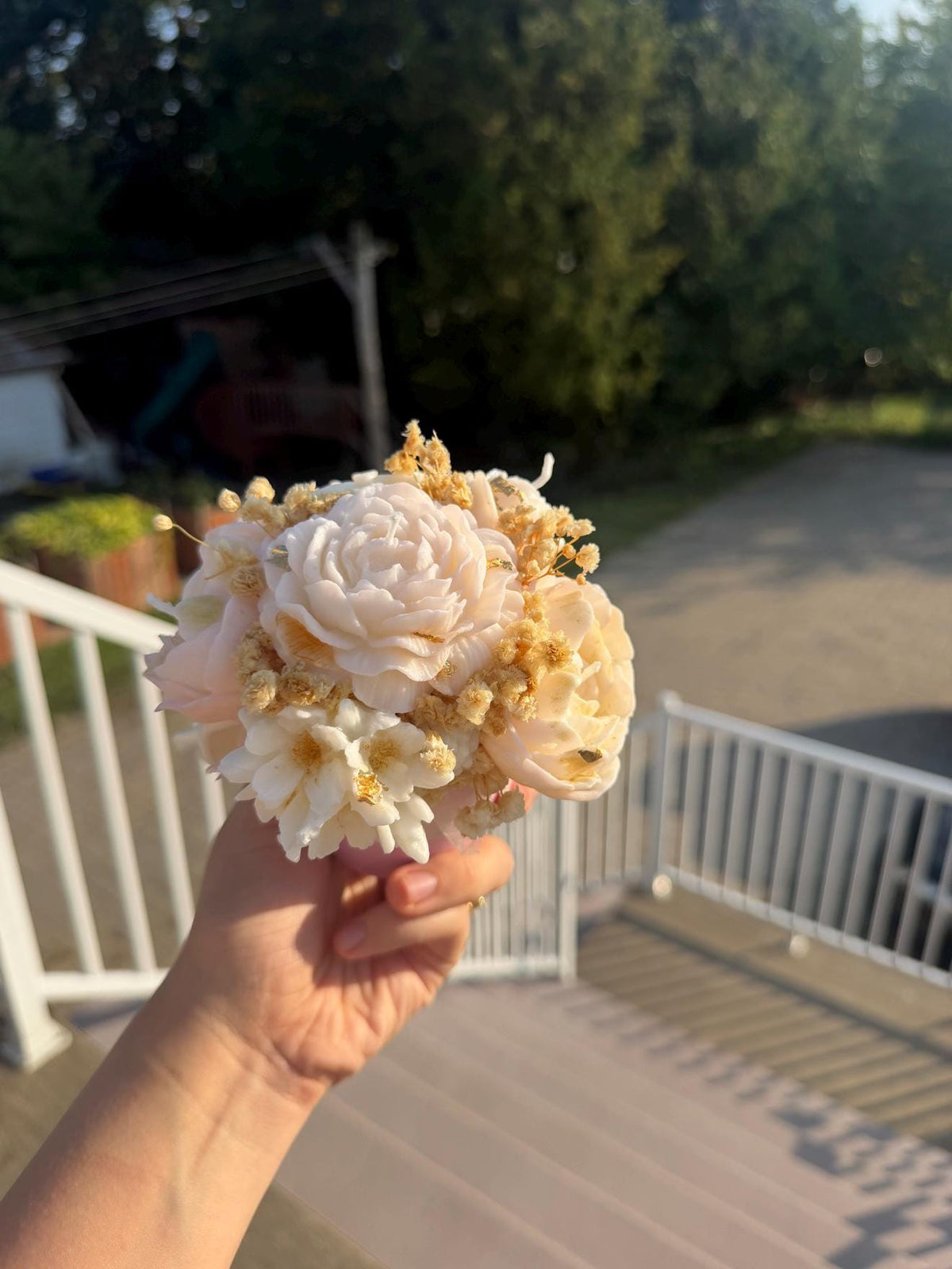 Petit bouquet de fleurs en cire | Mini Wax Flower Bouquet | Bougie soja fait main Canada | Handmade Soy Candle Gift