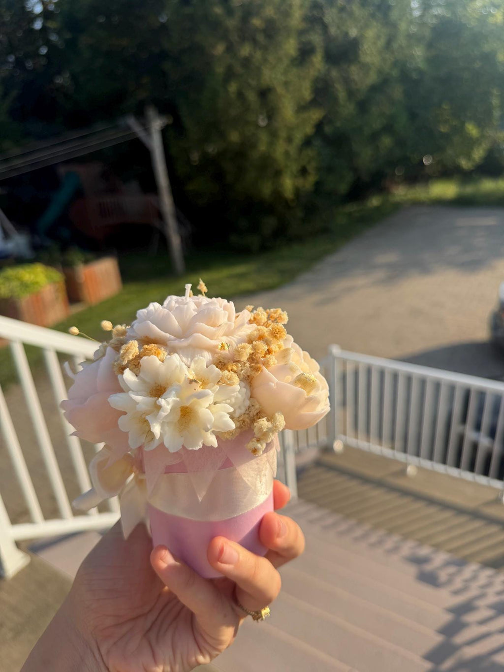 Petit bouquet de fleurs en cire | Mini Wax Flower Bouquet | Bougie soja fait main Canada | Handmade Soy Candle Gift