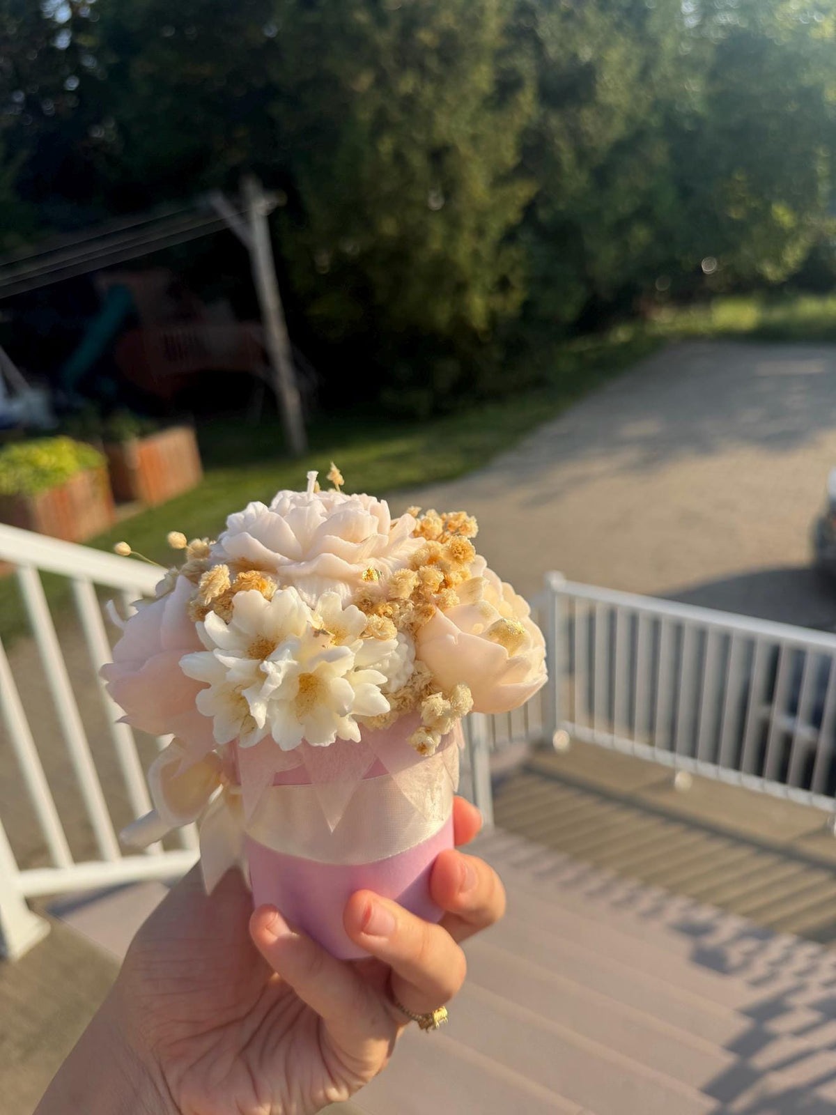 Petit bouquet de fleurs en cire | Mini Wax Flower Bouquet | Bougie soja fait main Canada | Handmade Soy Candle Gift