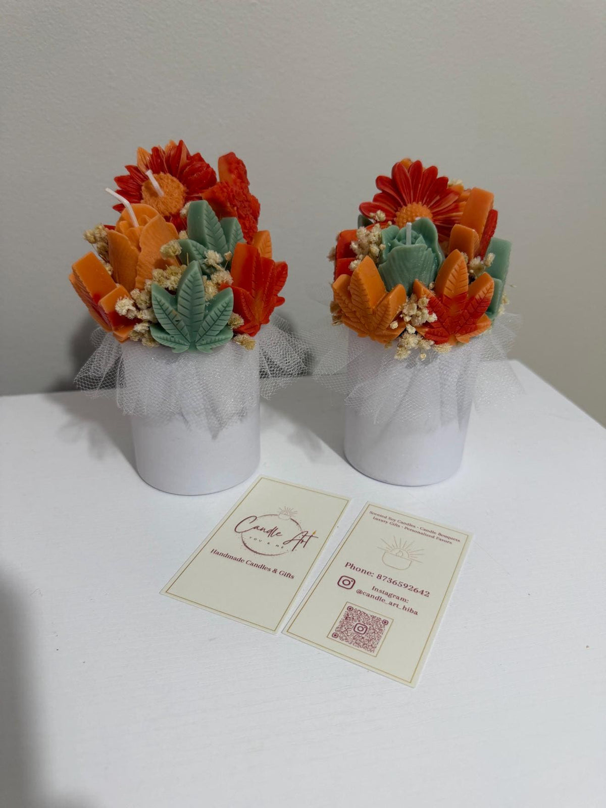 Mini bouquet d'automne en cire | Fall Mini Wax Flower Bouquet | Tournesol, roses | Bougie soja fait main Canada