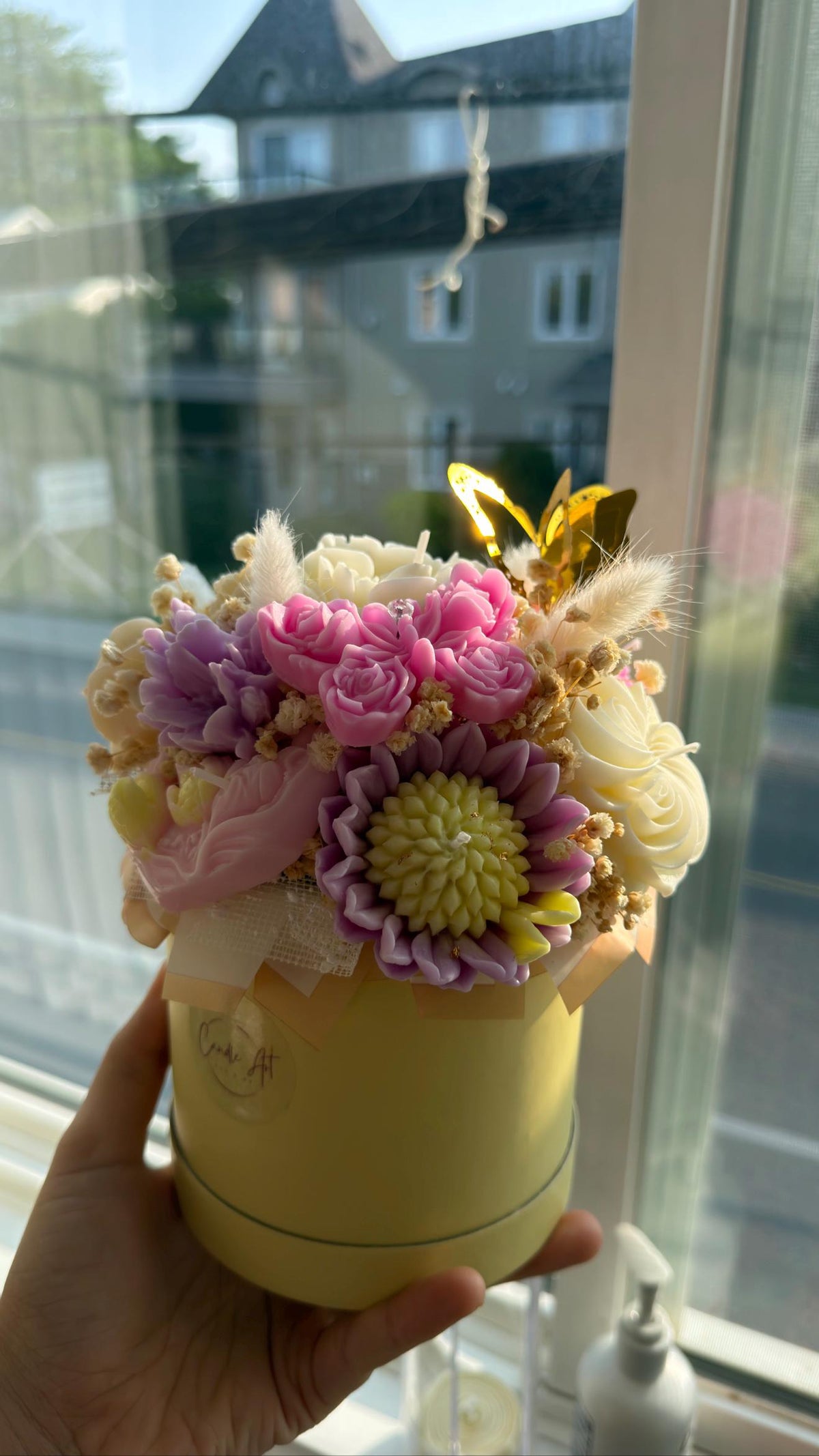 Grand bouquet de fleurs en cire | Large Wax Flower Bouquet | Bougies soja fait main | Handmade Candle Gift Canada