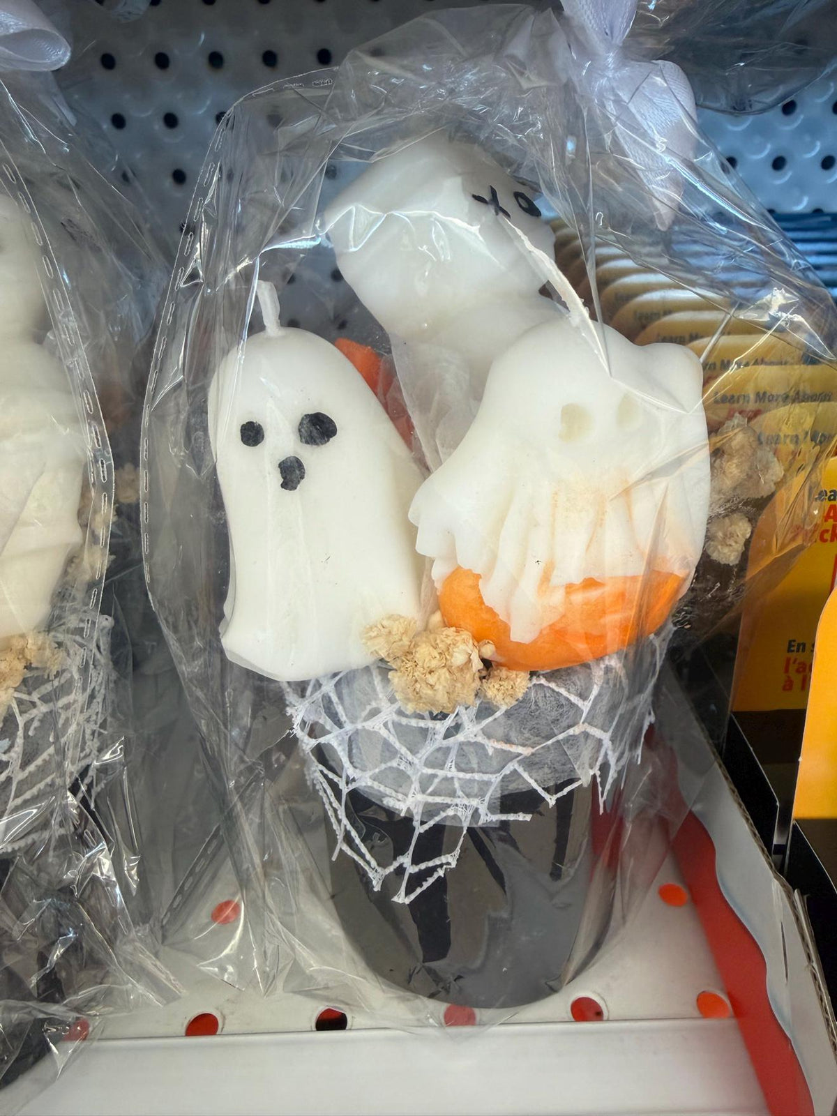 Bouquet Halloween en cire | Halloween Ghost Candle Bouquet | Fantômes citrouille soja fait main | Handmade Spooky Gift Canada
