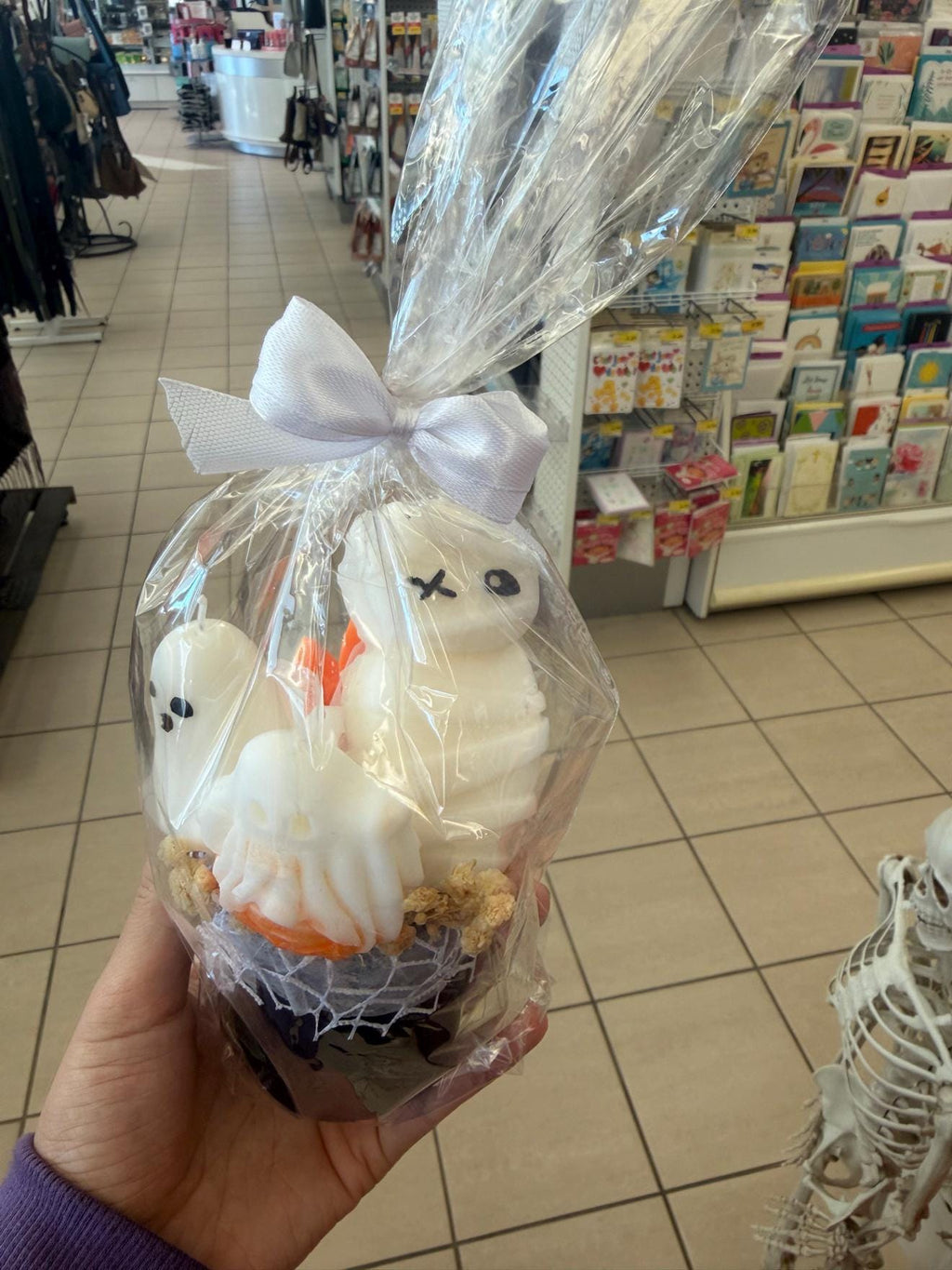 Bouquet Halloween en cire | Halloween Ghost Candle Bouquet | Fantômes citrouille soja fait main | Handmade Spooky Gift Canada