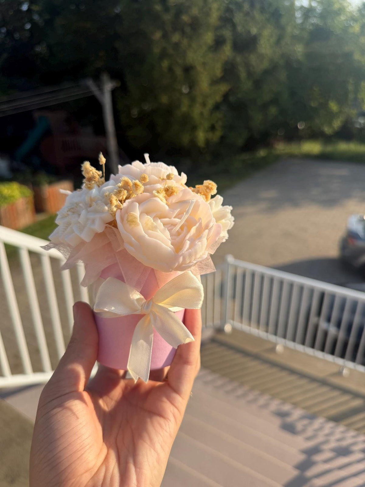 Petit bouquet de fleurs en cire | Mini Wax Flower Bouquet | Bougie soja fait main Canada | Handmade Soy Candle Gift