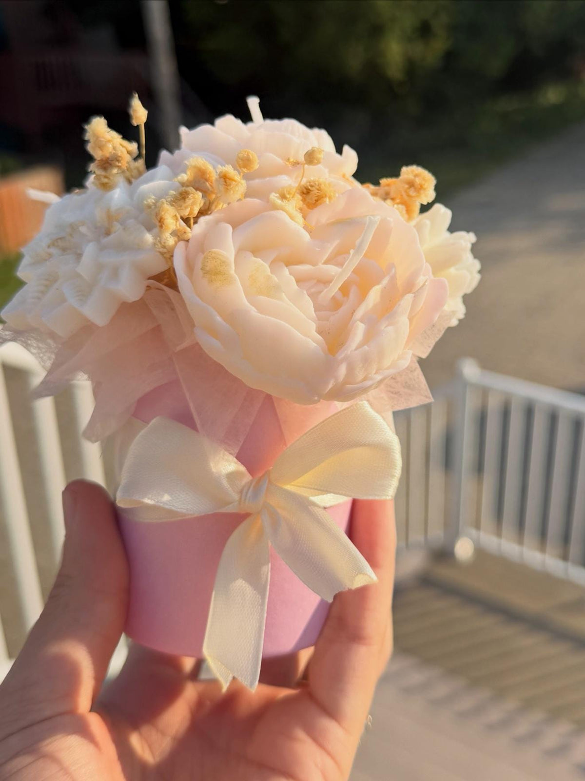 Petit bouquet de fleurs en cire | Mini Wax Flower Bouquet | Bougie soja fait main Canada | Handmade Soy Candle Gift
