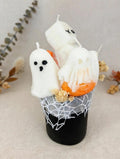 Bouquet Halloween en cire | Halloween Ghost Candle Bouquet | Fantômes citrouille soja fait main | Handmade Spooky Gift Canada