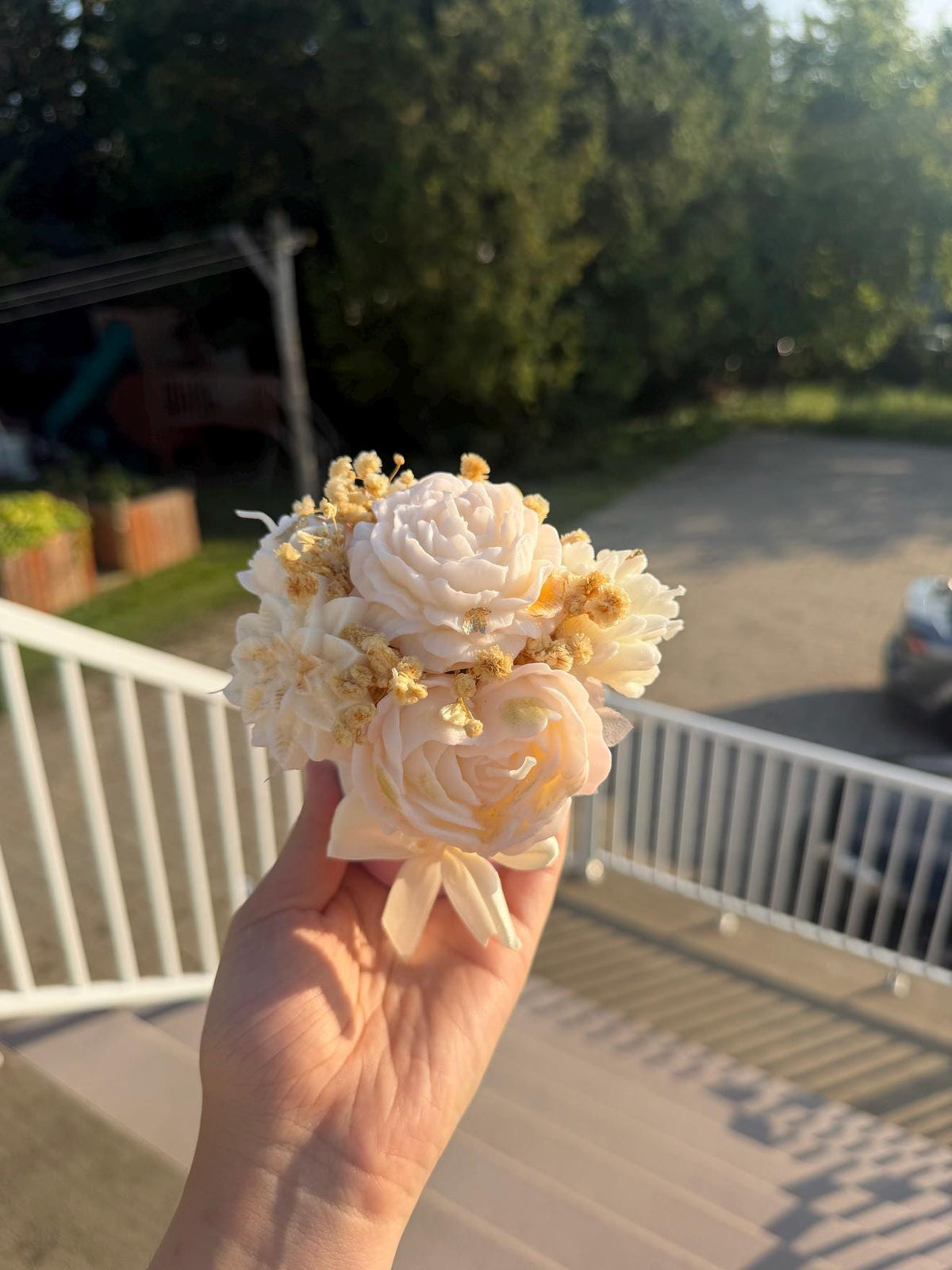 Petit bouquet de fleurs en cire | Mini Wax Flower Bouquet | Bougie soja fait main Canada | Handmade Soy Candle Gift
